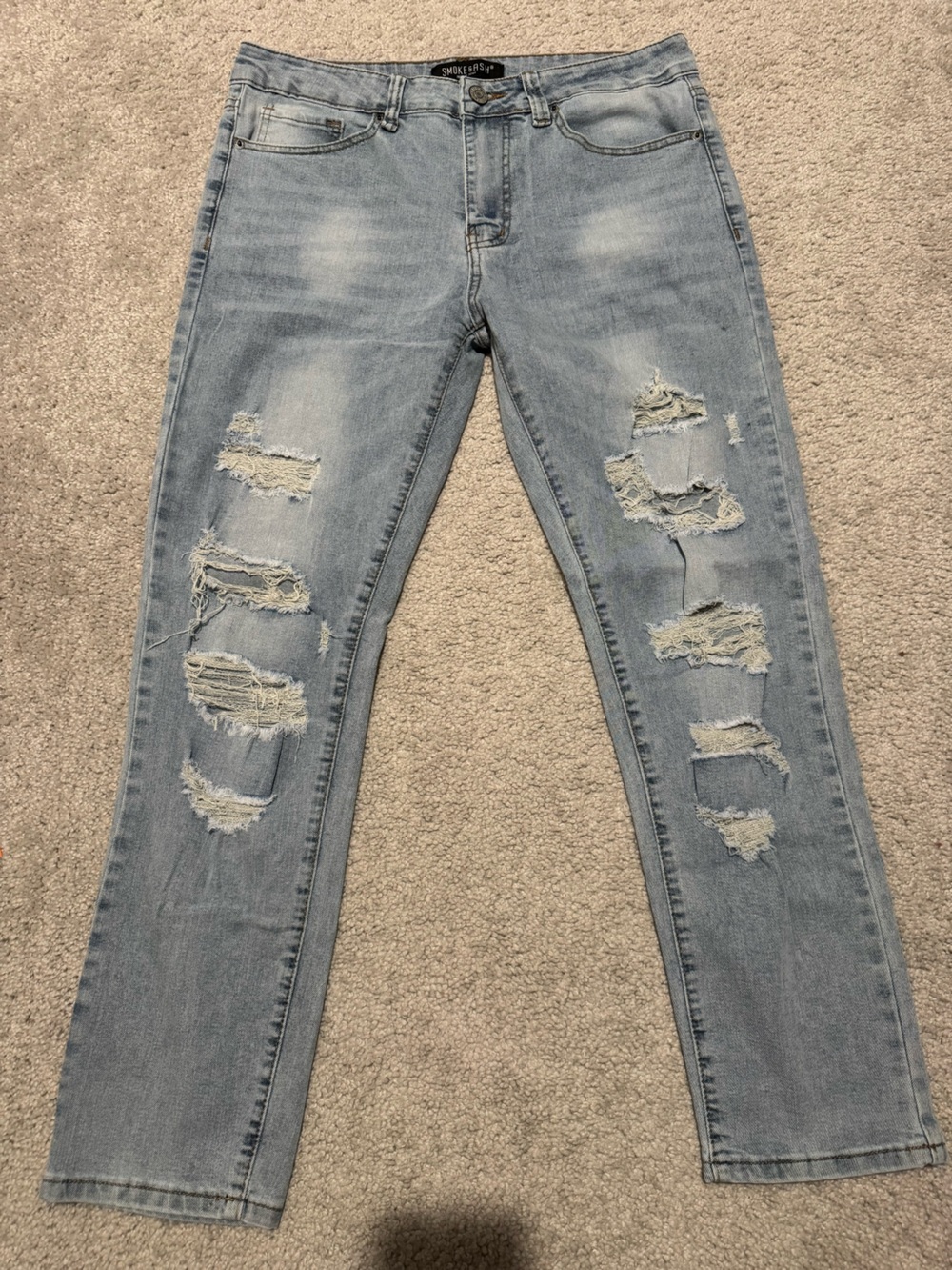 Light Blue Distressed Men’s Jeans
